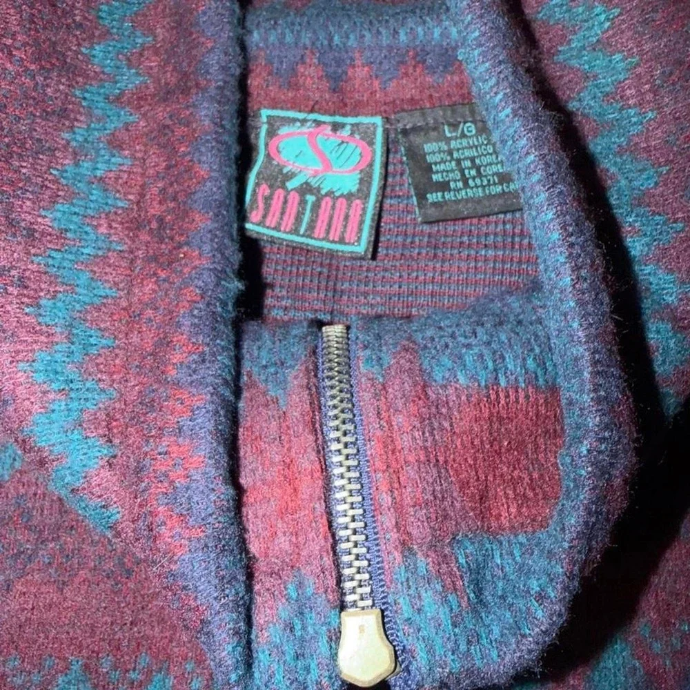 vintage Santana multi coloured quarter zip sweatshirt Size L